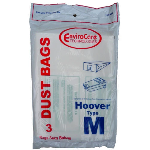 EnviroCare 3 Hoover Dimension Canister Type M Vacuum Dust Bags, Fits all Dimension Vacuum Cleaners, HO-4010037M, 4010037M, H4010037M, 4010037, S3273, S3275, S3277, S3471, S3491, S3493, S3623