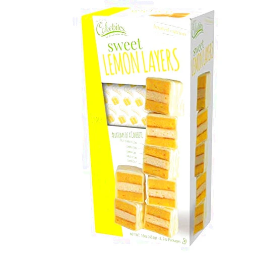 COOKIES UNITED ALWAYS FRESH The Original Cakebites by Cookies United, Grab-and-Go Bite-Sized Snack, Sweet Lemon Layers, 8 Pack of 3 Cookies