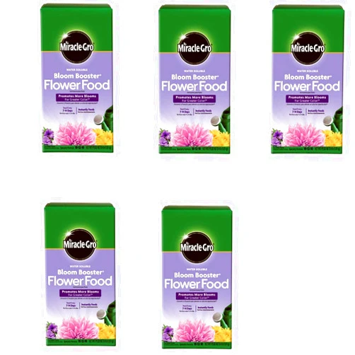 Miracle-Gro 146002 Water Soluble Bloom Booster Flower Food, 10-52-10, 4 lb, Brown