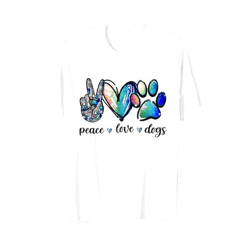 Dog Lover Peace Love Dogs Puppy Paw Tee Dog Lover Peace Love Dogs Puppy Paw T-Shirt