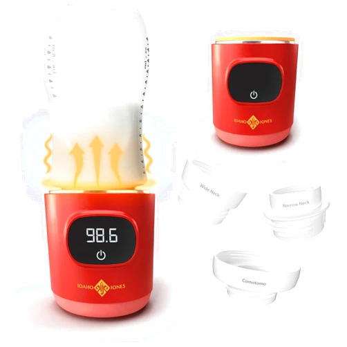 IDAHO JONES Portable Bottle Warmer - On The Go & for Travel - for Baby Bottle, Breastmilk & Formula - Battery Powered & Operated, Cordless - Fits Dr Brown, Comotomo & Others - Simone