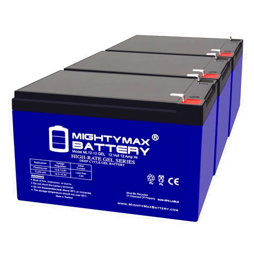 Mighty Max Battery 12V 12AH Gel F2 Replacement Battery Compatible with Zipr Mobility Zipr Roo Scooter - 3 Pack