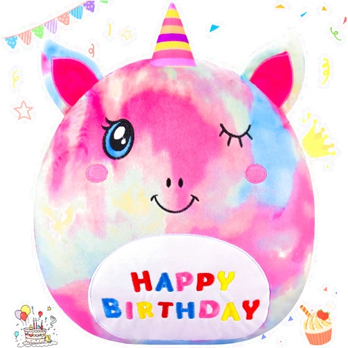 Vpkefla 15'' Unicorn Stuffed Animals Plush Pillow Soft Fluffy Stuffies Doll Gifts for Kids Toddlers Home Room Christmas Decorations Birthday Gift for Girls Kids (Unicorn)