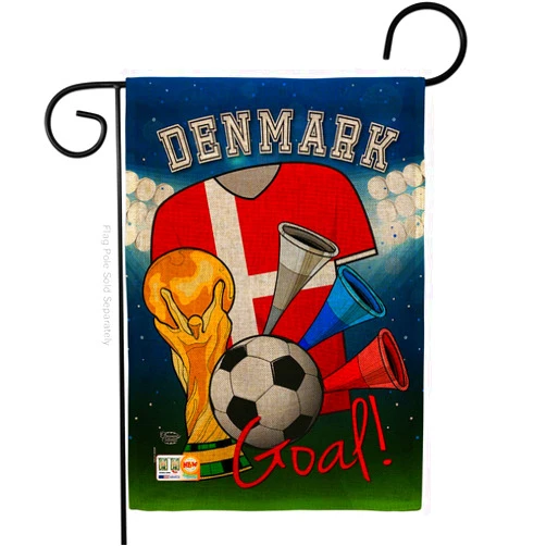 Ornament Collection World Cup Danish Flags Burlap Banner Home Decor Wall Art Patio Lawn Front Porch Room Decorations Outdoor Tapestry Yard Sign FIFA Soccer Gifts Sports Fan Party Trophy Game Football Goal Made In USA