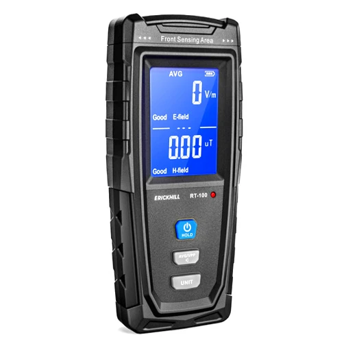 ERICKHILL EMF Meter, Rechargeable Digital Electromagnetic Field Radiation Detector Hand-held Digital LCD EMF Detector, Great Tester for Home EMF Inspections, Office, Outdoor and Ghost Hunting(Blue)