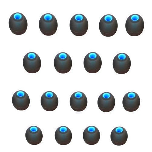 CYADCI Earbuds Replacement Tips Large,Silicone Earbud Tips Ear Gels Fit for Inner Hole from 3.8mm - 5.1mm Earphones 9 Pairs,Black-Blue