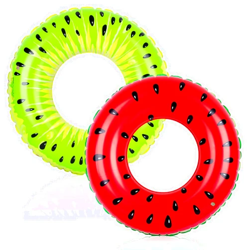HeyOtter 2PCS Inflatable Fruit Pool Floats, Watermelon Kiwi Swimming Rings Float Pool Tubes for Kids Summer Pool Party Lake Beach