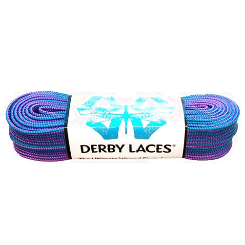 Derby Laces Striped - Flat, 10mm Wide, for Boots, Skates, Roller Derby, and Hockey Skates