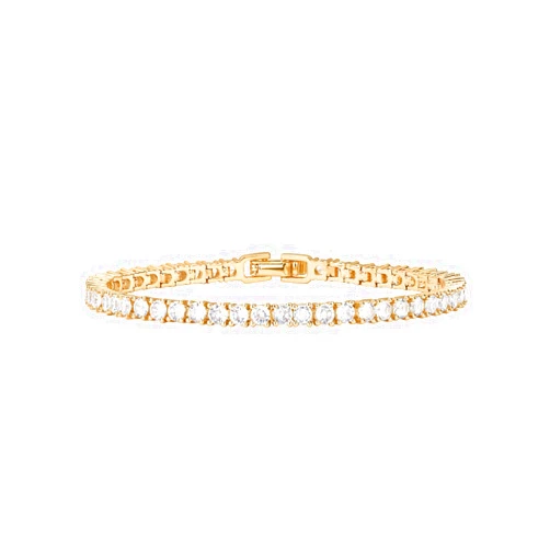 PAVOI 14K Gold Plated 3mm Cubic Zirconia Classic Tennis Bracelet | Gold Bracelets for Women | Size 6.5-7.5 Inch
