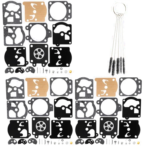 QAZAKY Pack of 3 Carburetor Diaphragm Gasket Rebuild Repair Kit Compatible with K10-WAT WA WT Series 2-Cycle String Trimmer Leaf Blower Chainsaw Poulan Ryobi Ryan IDC Homelite Toro Weedeater Craftsman