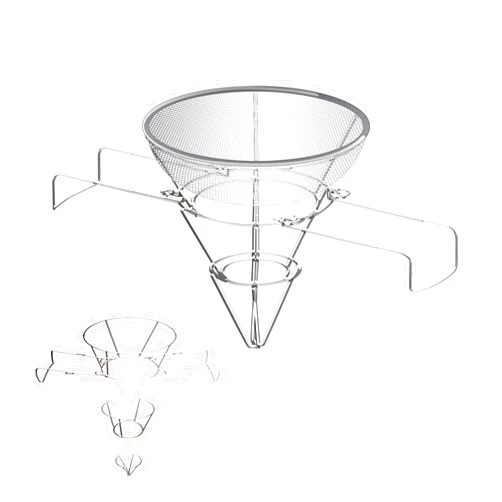 Aageme Fryer oil filter stand, Cooking oil filter,Maple Syrup Cone Filter Stand，Foldable and Extendable Arm Design with Detachable Filtration Bowl for Separate or Combined