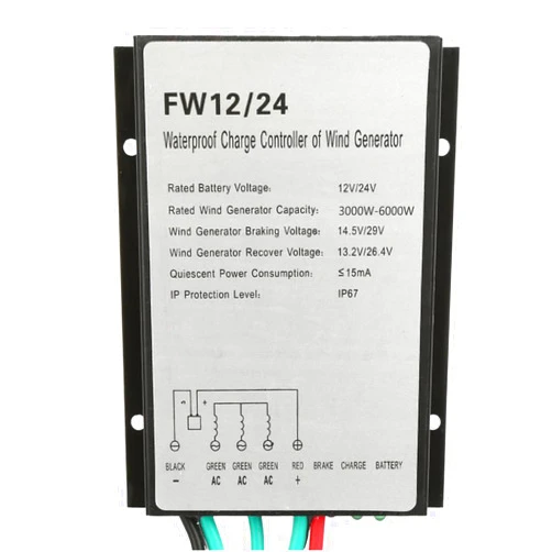 AISINILALAO 1000W-6000W MPPT Wind Turbine Generator Charge Controller, 12v 24v AUTO 48V Low Wind Speed Boost IP65 Water Proof,48v