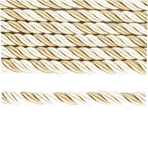 Fenghuangwu 10 Yards / 1cm Twisted Rope Cord Trim Nylon Rope Thread String for DIY,Home Decor,Sofa Furniture Decoration-Mix beige