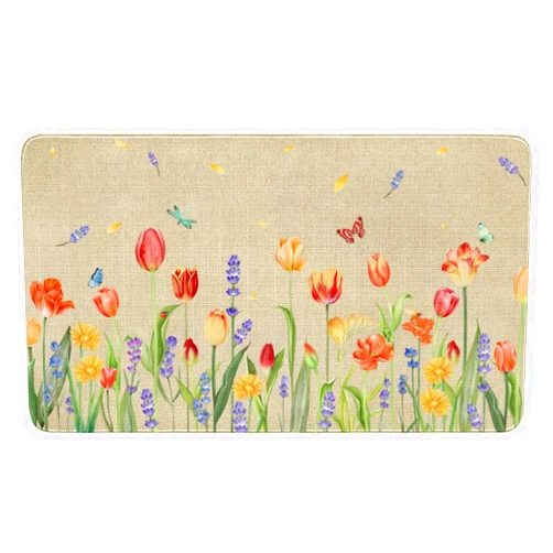 BOOWEATS Floral Decor Door Mat Welcome Flowers Doormat Non Slip Colorful Farmhouse Entrance Reusable Home for Spring Decoration Front Door Mats Indoor Outdoor Rug 17