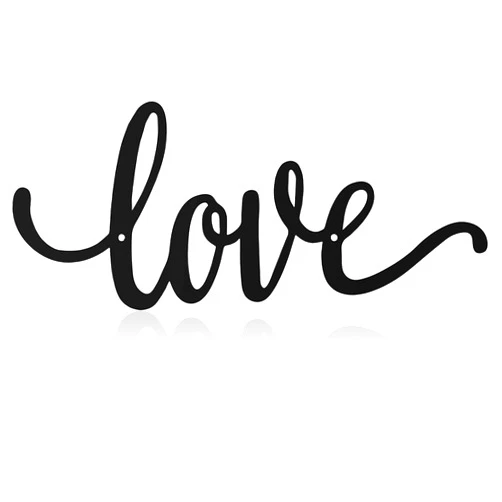 Hotop Metal Wall Decor Rustic Letter Signs Black Wall Art Hanging Word Cutout Decoration for Home (Love Style)