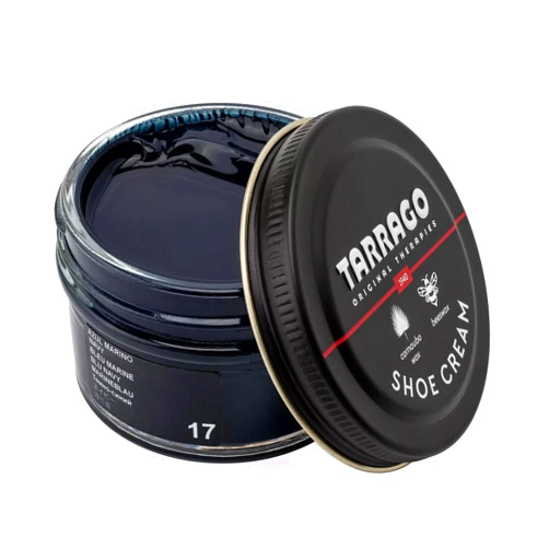 Tarrago Shoe Cream Professional Shoe Polish for Leather Boots, Shoes, Purse, Furniture Eco Friendly Leather Conditioner 1.7oz - Navy Blue #17