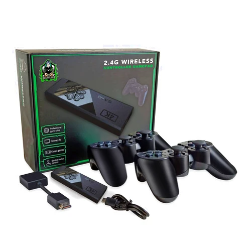 Dailyextreme 2024 New Wireless Retro Game Console | Nostalgia Stick Game | Plug & Play Retro Game Stick 4K HDMI Output, Dual 2.4G Wireless Controllers, Built in 5000+/20000+Games (64G 20000 Games)