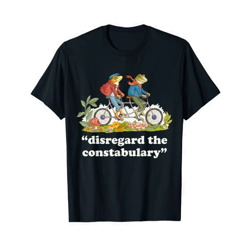 GoshWow Disregard The Constabulary Funny Cottagecore Fairy Tale Frog T-Shirt