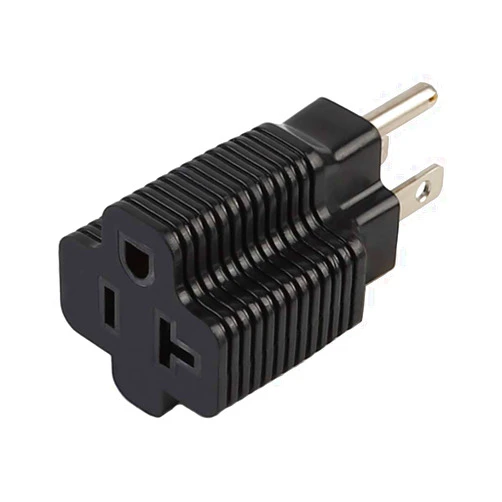 Acbroad Nema 15 Amp to 20 Amp Plug Adapter ETL Listed NEMA 5-15P to 5-15/20R (Comb 20Amp T Blade) 15 Amp Household Plug to 20 Amp T-Blade AC Power Adapter