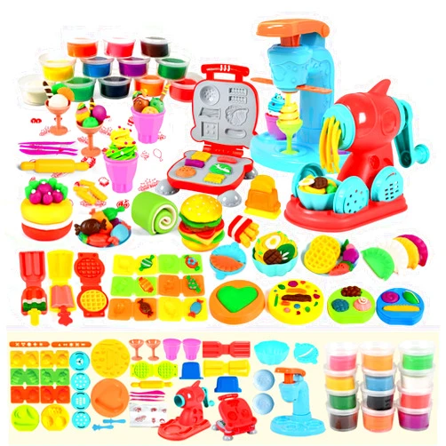 Aprilwolf 59 PCS 3 in 1 Dough Sets for Kids Ages 3-4-8, Art Crafts Dough Tools Kit, Ice Cream Playset Noodle Hamburger Maker Machine, Kitchen Creations Food Play Toys Toddlers Boys Girls