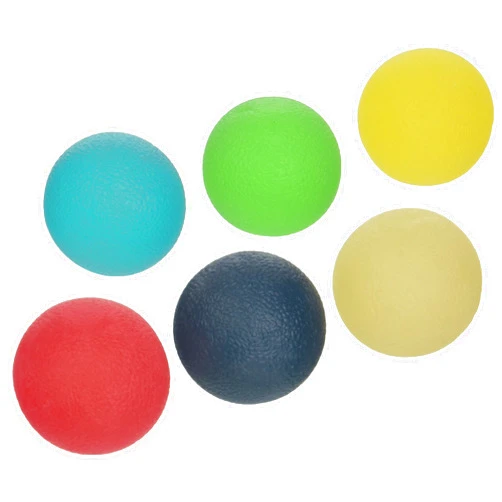 CanDo 10-1496 Gel Squeeze Ball, Standard Circular, 6-piece Set, Tan through Black