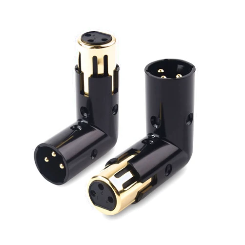 Cable Matters 2-Pack Adjustable Male to Female Right Angle XLR Adapter in Black (XLR 90 Degree Adapter)
