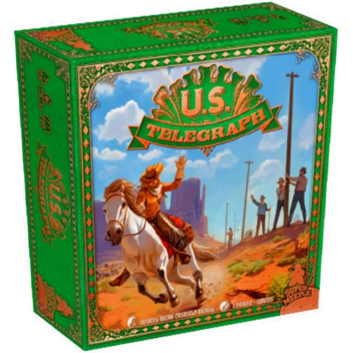 Super Meeple US Telegraph Board Game | Interactive Tile-Placement Game | Historical Settlement Game | Strategy Game for Adults and Kids | Ages 10+ | 2-4 Players | Avg. Playtime 45-60 Minutes