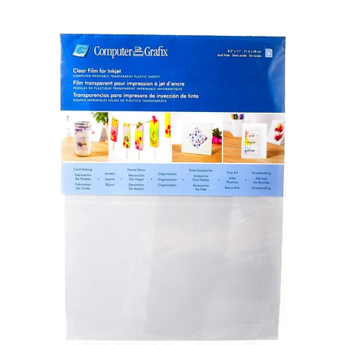 Grafix KCI811-6 Ink Jet Film, 8-1/2-Inch by 11-Inch, 6-Pack, Clear