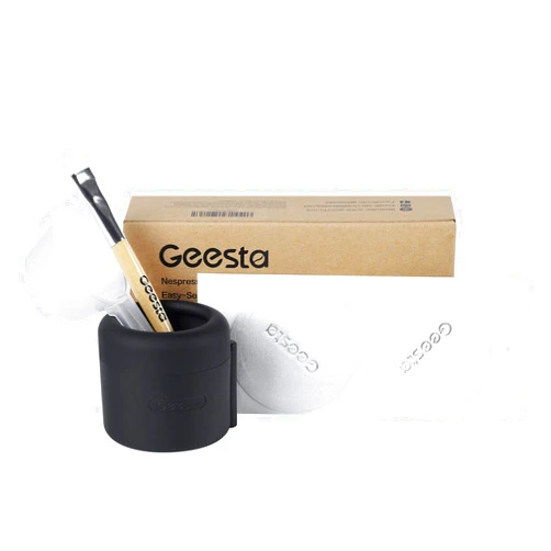Geesta Easy-Seal Coffee Capsule Refill Kit for Nespresso Vertuoline with a Brush, Scoop, Reusable Capsule Holder, and 80 Premium Foil Seals