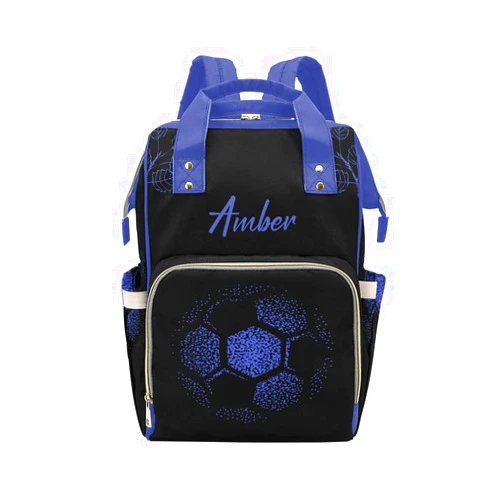 XOZOTY Abstract Football Leaf Diaper Bags Backpack with Name Personalized Baby Bag Nursing Nappy Bag Travel Tote Bag Gifts