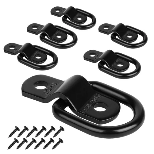 JCHL D Rings Tie Down Anchors Hooks for Trailer Truck Bed Bracket Enclosed Points Pickup Camper Surface Mount D-Ring Heavy Duty 1/4