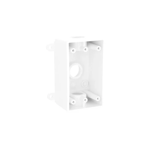 BELL PSB37550WH Single-Gang Weatherproof Box Three 1/2 in. or 3/4 in. Threaded Outlets, 2 in, White