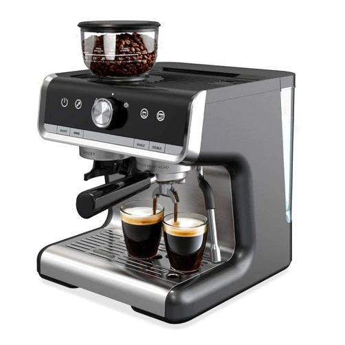VORTEXTOVE Semi-Automatic Espresso Machine with Grinder, Milk frother, 20-Bar Pump and 95-Ounce Water Reservoir | Easy to Use, Ideal for Small Families and Offices (Dark Gray)