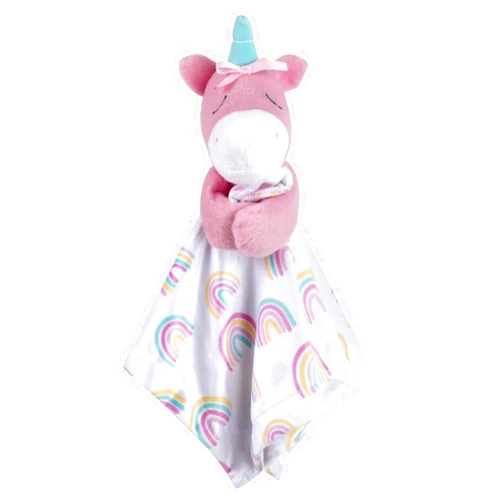 Baby Essentials Minky Animal Snuggler Lovey Blanket for Kids, Babies, Boys, Girls, Gender Neutral Security Blanket with Stuffed Animal (Enchanting Unicorn)
