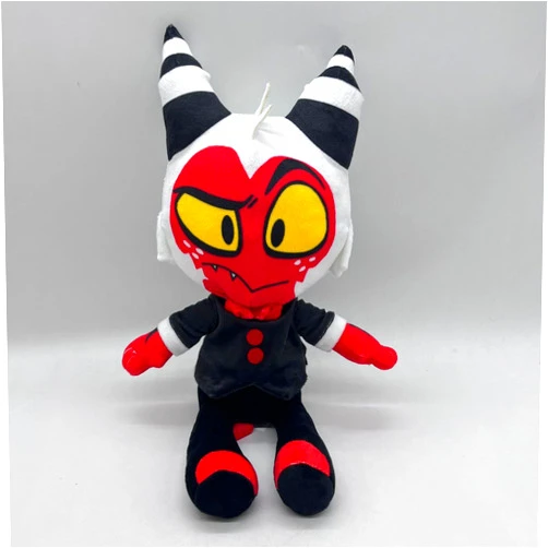 DYNUBECY Helluva Boss Plush Toy,Soft Moxxie whit White Horn Pillow for Kids' Room Decor,Gift for Kids Birthday & Holiday