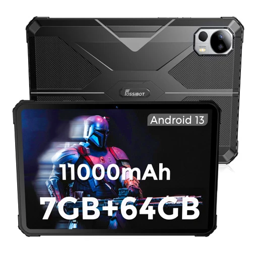 FOSSIBOT DT1Lite 10.4 inch Android Tablet, 11000 mAh Rugged Tablet Android 13 2K FHD+ 7GB+64GB Wi-Fi Tablet IP68,IP69K Waterproof Tablet 5G WiFi Waterproof Tablet 13MP+5MP Camera OTG Face Unlock