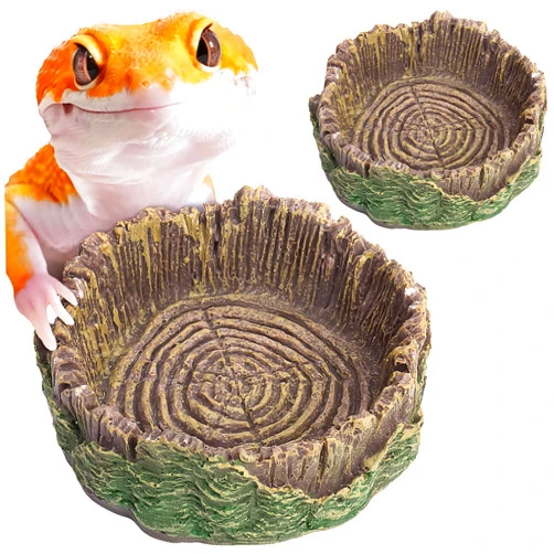 Mygeromon Reptile Water Dish Hermit Crab Food Bowl Small for Tank Feeding 2 Pack