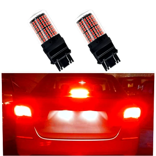 HEVLE 2PCS 3157 LED Car Bulb, Super Bright Low Power 12V 3056 3156 3156A 3057 4057 3157 4157 T25 LED Car Bulbs with Projector Replacement for Tail Brake Parking Lights, Back Up Reverse Lights