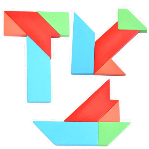 ibasenice 1 Box 3D Puzzles for Kids T Shapes Puzzle Tangram Car Toys for Kids Animals Jigsaw Puzzles Sorting Stacking Game Educational Toys for Kids Blocks Three-Dimensional Child Wooden