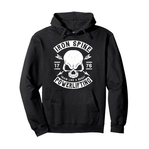 IRON SPINE GYM CLOTHES & WORKOUT CLOTHES POWERLIFTING LONG HOODIE, TRAIN LIKE A BEAST, GYM HOODIE Pullover Hoodie