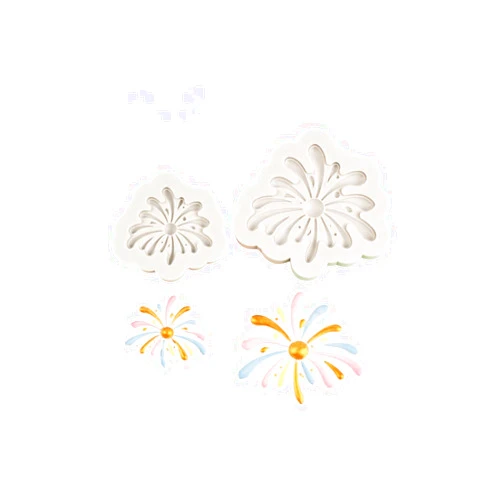 TUGMWONH Fondant Mold 4 Pcs Fireworks And Fireworks Happy New Year Silicone Mold Cake Decoration Festive Fireworks Mold