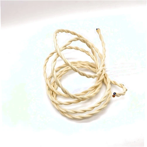 Pangocho Jinchao-Twisted Cloth Covered Wire Vintage Rope Twisted Electrical Wire 18 Gauge 2 Conductor 5M/10M Flexibal Electric Lighting Cord for Pendant Light (Color : Beige, Length : 5m)