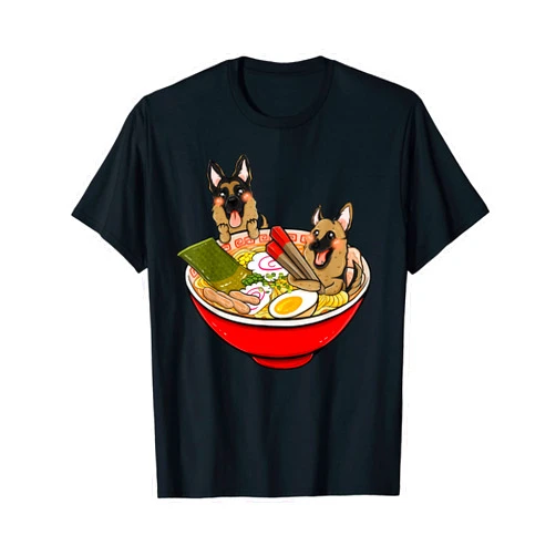 Regali Divertenti Cane Da Pastore Tedesco Ramen German Shepherd Dog T-Shirt