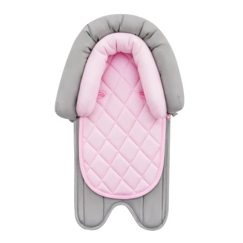 Pro Goleem Car Seat Head Support Infant, Soft Infant Car Seat Insert, 2 in 1 Carseat Head Support for Newborn, Perfect for Car Seat, Stroller, Swing, Bouncer, Pink and Gray