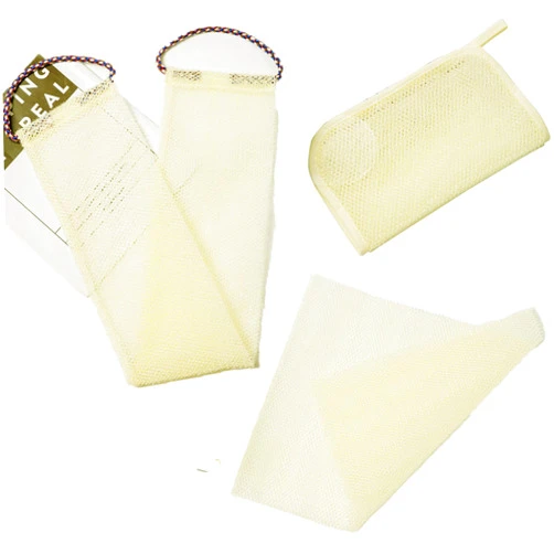Vottcker 3 Pcs African net Sponge Body exfoliator washcloth for exfoliating Body Scrubber Shower Essentials African net Bath sponges Bathing Shower Cloth kit for face, Back