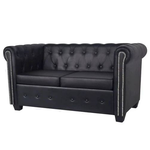 TREATLIFE HOME Chesterfield Sofa, Classic Tufted Couch, Elegant Sleeper Sofa, Plush Upholstery for Living Room or Bedroom, Vintage Design, Comfortable Seating, Timeless Living Room Furniture, Black
