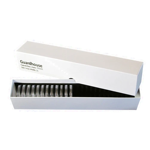 Guardhouse Single Row Coin Capsule Box for 25 Large 