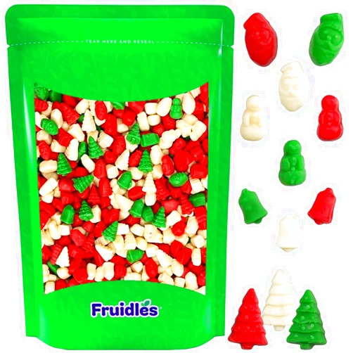 Fruidles Christmas Mello Cremes Gummi Bears Candy Sweet Confection Candies, Traditional Old Fashioned, Vegan, Gluten-Free (Half-Pound)