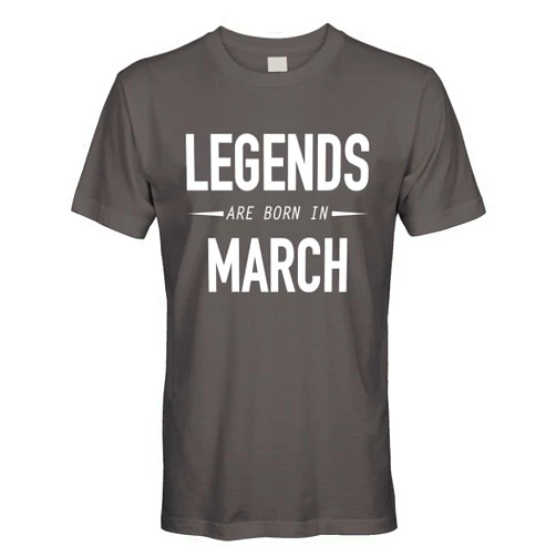 Cybertela Men's Legends are Born in March Birthday Gift T-Shirt