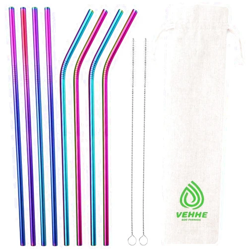 VEHHE Metal Straws Drinking Straws 10.5